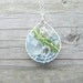 Mosaic Necklace - Aqua Teal Blue and Green Gemstone Teardrop Mini Mosaic Pendant