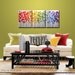 Large Flowers Abstract Painting Modern Floral Garden .. red yellow blue green ...24 x 54 ... Fantasia, Amy Giacomelli