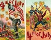 Victorian Fourth of July Postcards -- piddix digital collage sheet no. 576