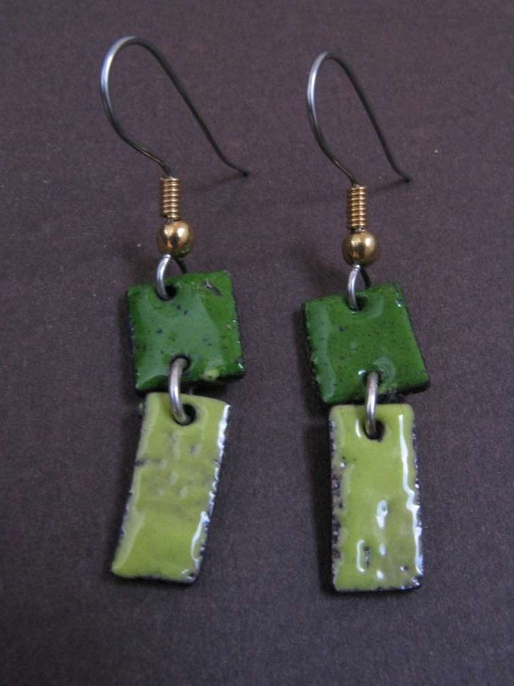 Enamel Earrings - Double Digit