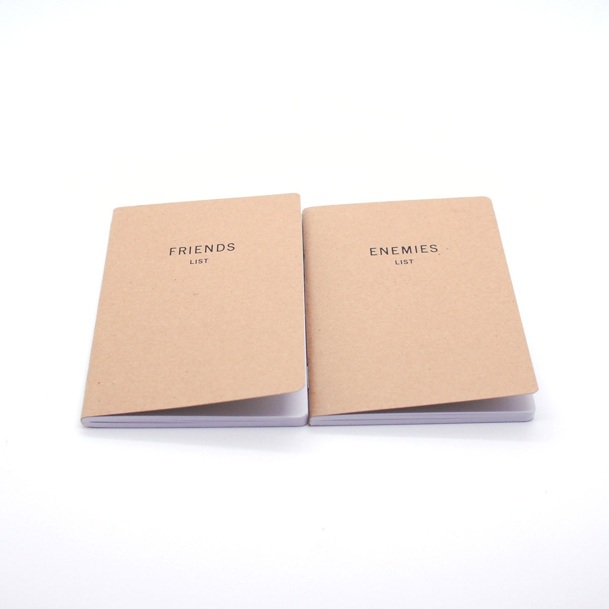 Friends List & Enemies List - Kraft Pocketbooks - Foil Stamped