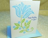 Blue Tulip Birthday Card