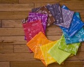 Feather and Bird Fabric Four Pack- Your Choice Color Original Hand-Drawn Design