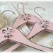 Set of 3 Shabby Pink Fleur de Lis Coat Hangers