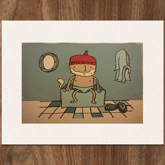 Wes Anderson THE LIFE AQUATIC with Steve Zissou Limited Edition Print