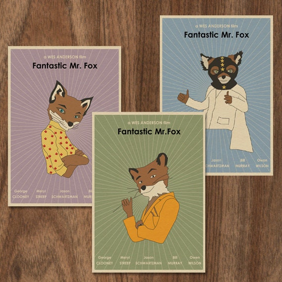 Set of 3 Fantastic Mr Fox limited edition prints