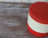 SALE - Vintage Thermos Bowl - Vintage Camping Gear-  Retro Camping Container - Red White Cup  - Summer Time Fun - Aladdin