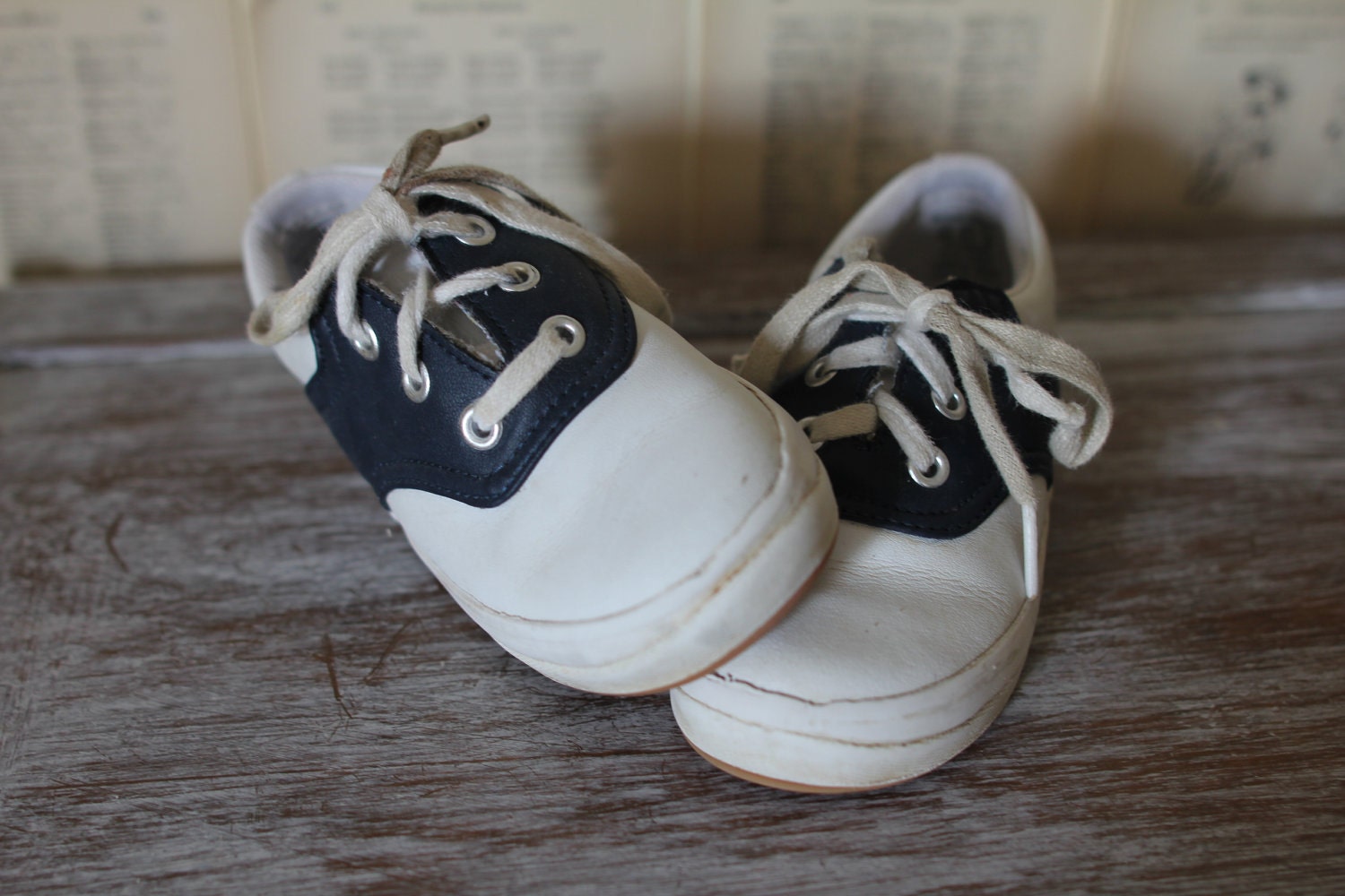 Vintage Saddle Oxfords Keds Kids Shoes Retro Black and White Lace up Tennis Shoes Sneakers Trainers Size 6 1/2 Easter Shoes
