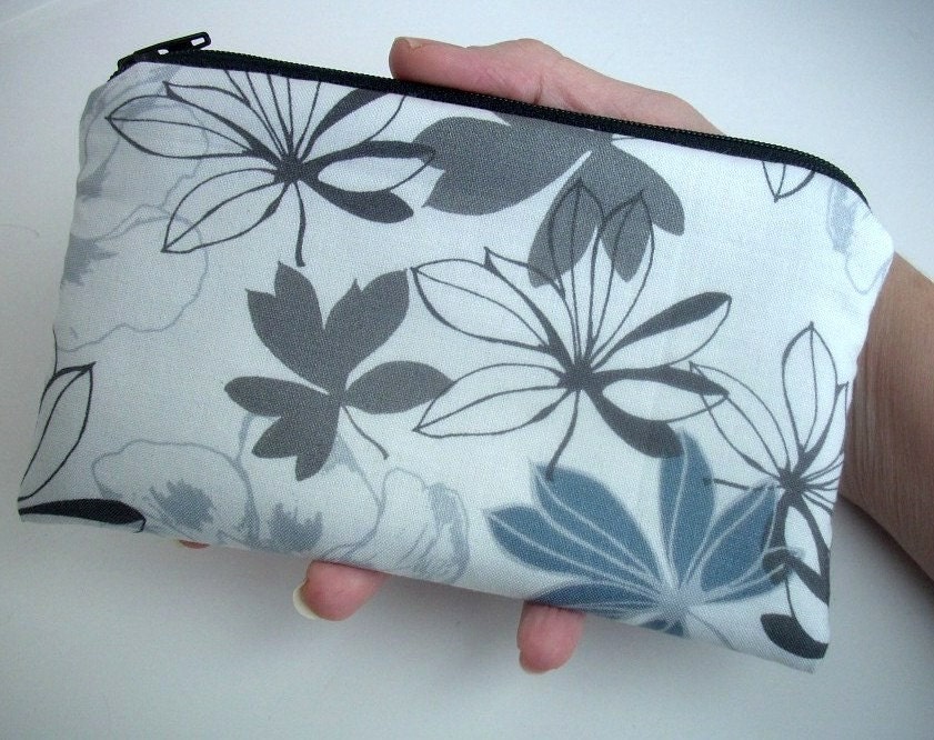 Slate Large Zipper Pouch Gadget Case Pencil Pouch ECO Friendly Padded Slate Etchings