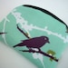 Zipper Pouch Sparrows on Aqua Blue ECO Friendly Little coin purse Gadget Case (Padded)