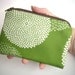 Little Zipper pouch Coin Purse Gadget Case ECO Friendly Padded Earth Green Leaf