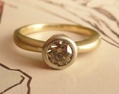 Champagne or Cognac Diamond Solitaire Ring