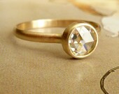 6mm Rose Cut Moissanite Ring