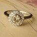 White Gold Bezel Set Diamond Halo Ring