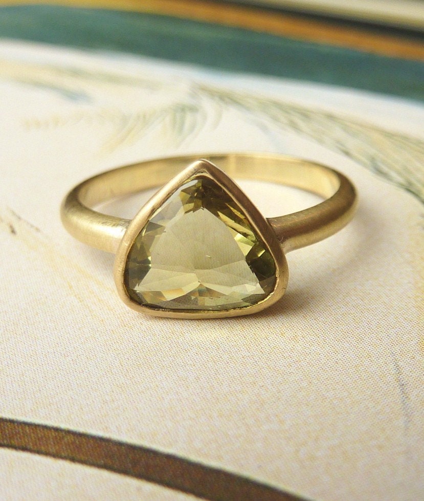 Rose Cut Trillion Sapphire Ring