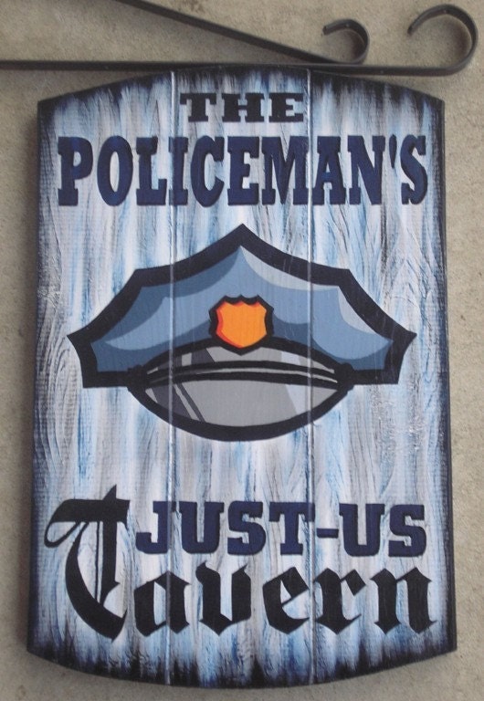 Police Tavern Sign, Policeman's Pub, Bar Hand Painted Sign