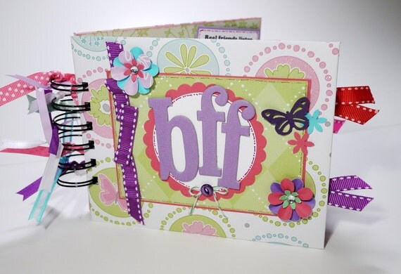 Best Friend Scrapbook Mini Album Premade Photo by ScrapbookGallery