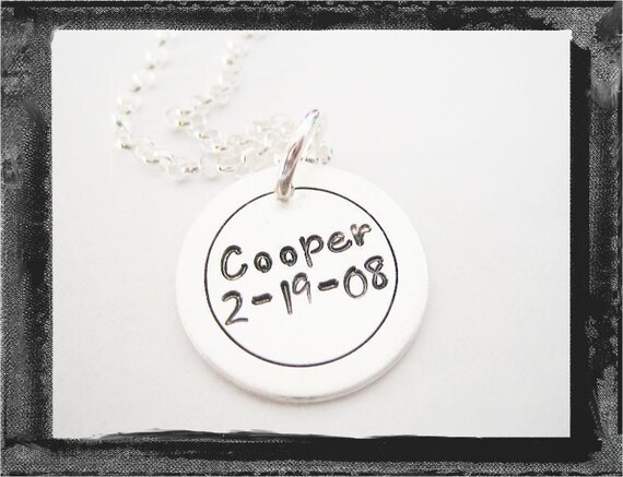 Hand Stamped Sterling Silver CIRCLES single disc....new design by LillyEllen