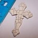 DD- Dyed Ornate White Turquoise Cross 50x76mm