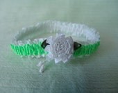 Bright Green and White Flower Headband