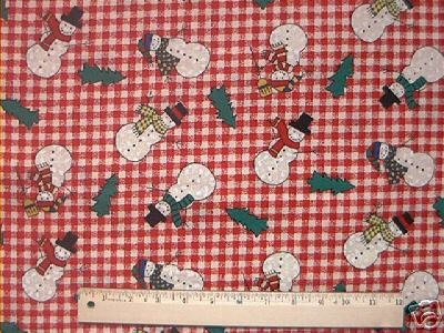 SNOWMAN Fabric - LET It SNOW Christmas Holiday Snowmen - Retired
