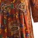 70's Batik Cotton Maxi Dress or Caftan in Shades of Sienna