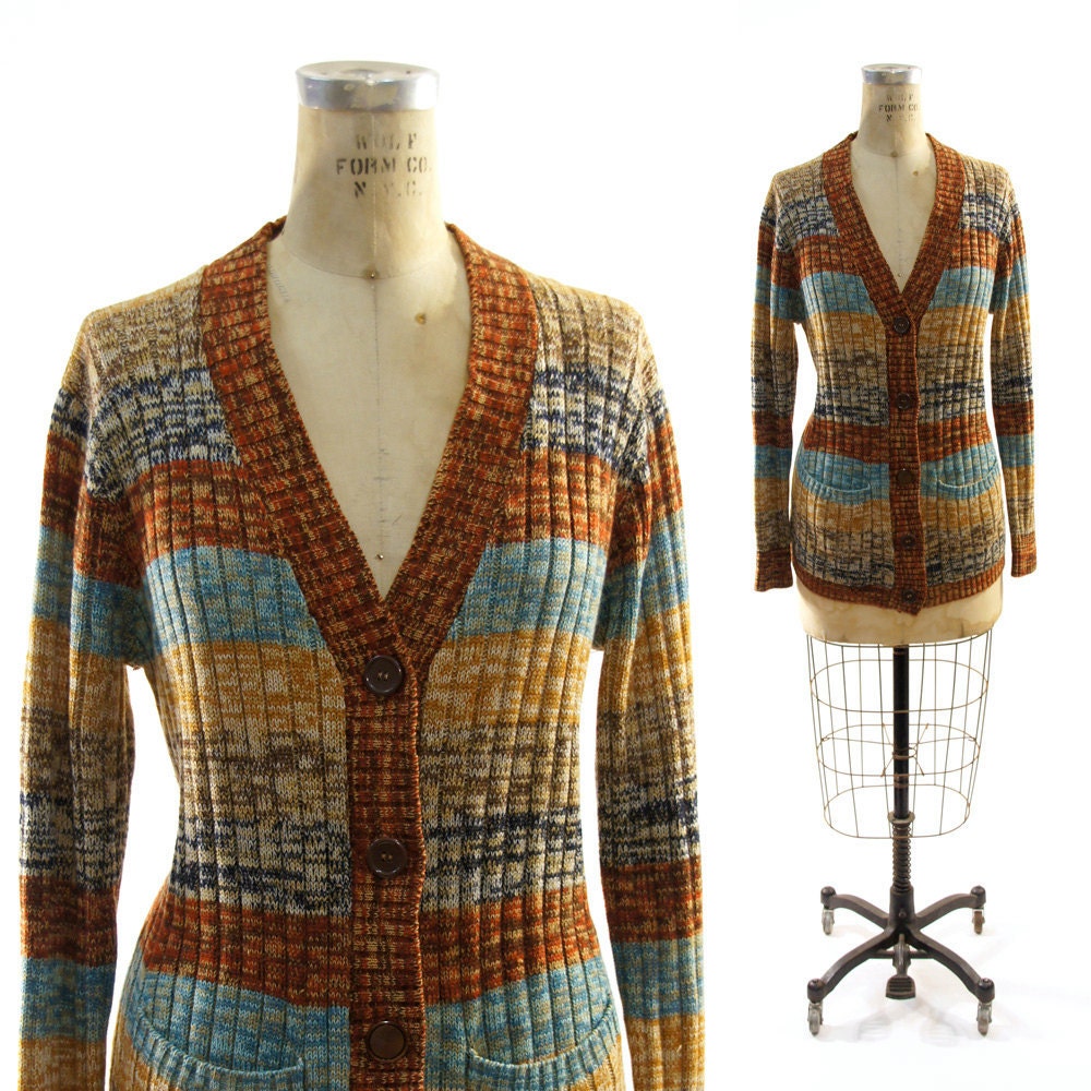 70s Space Dye Cardigan Sweater
