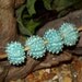 4 matte turquoise blue chunky Sea Urchin Beads from porcelain - by Earth N Elements Pottery