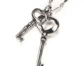 Double Victorian Skeleton Key Necklace