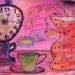 Original painting, "Clocks and Flowers"
