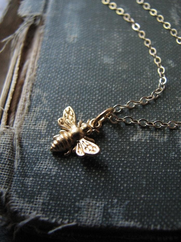 The Messenger.....Necklace.....Gold Napoleonic Bee