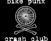 bike punx crash club . silkscreened patch .