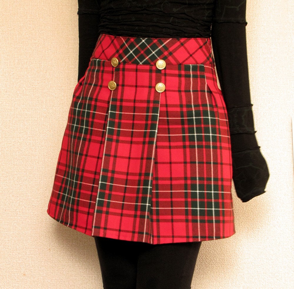 Red Tartan Skirt 36