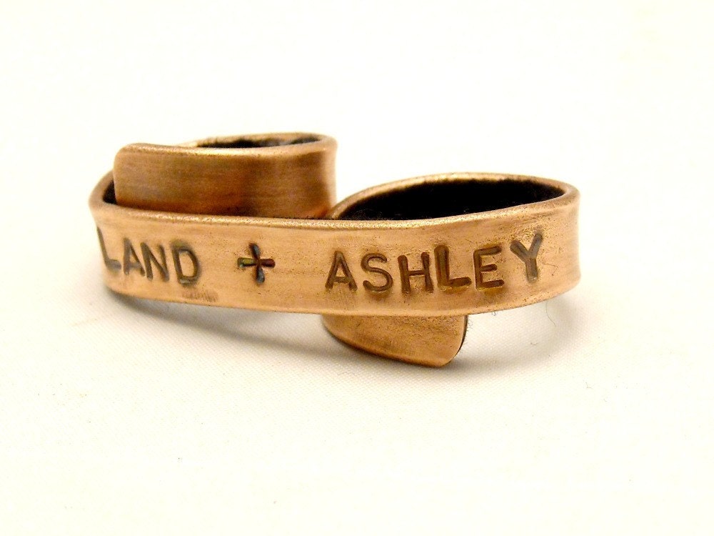 Copper Two Finger Ring, Personalized Two Finger Ring, Personalized Jewelry
