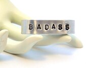 BADASS Two Finger Knuckle Ring, Custom Stamped Double Finger Ring