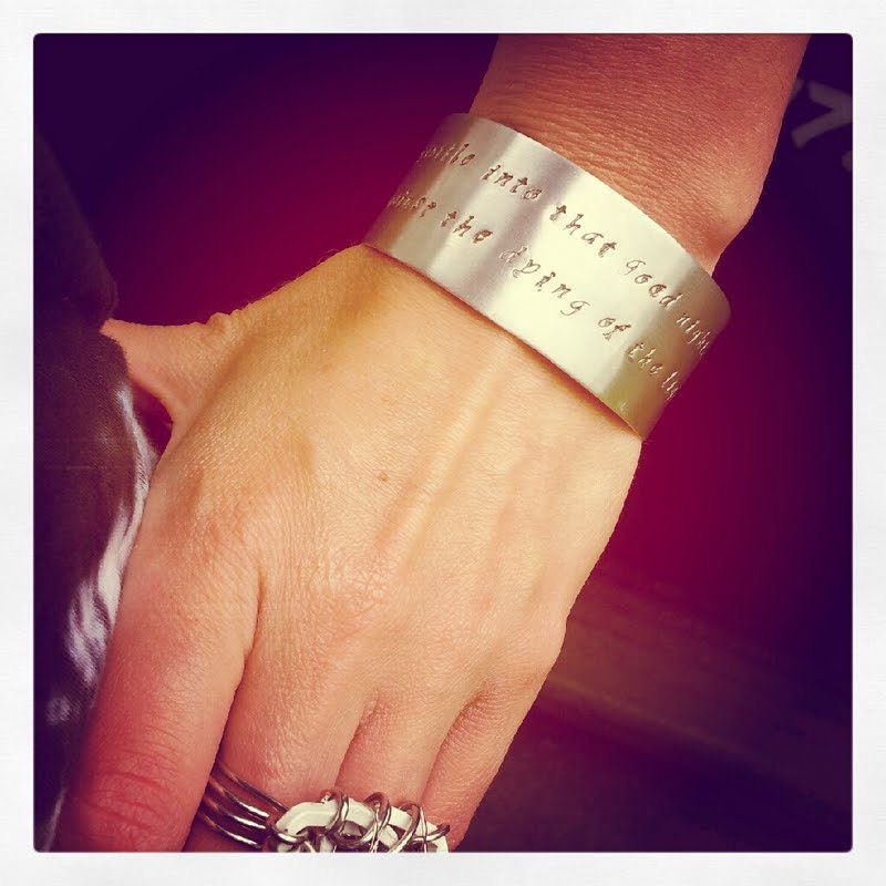 Personalized Bracelet - Custom Stamped Bracelet - Silver Corset Cuff - Personalized Jewelry