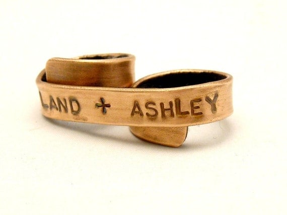 Copper Two Finger Ring, Personalized Two Finger Ring, Personalized Jewelry