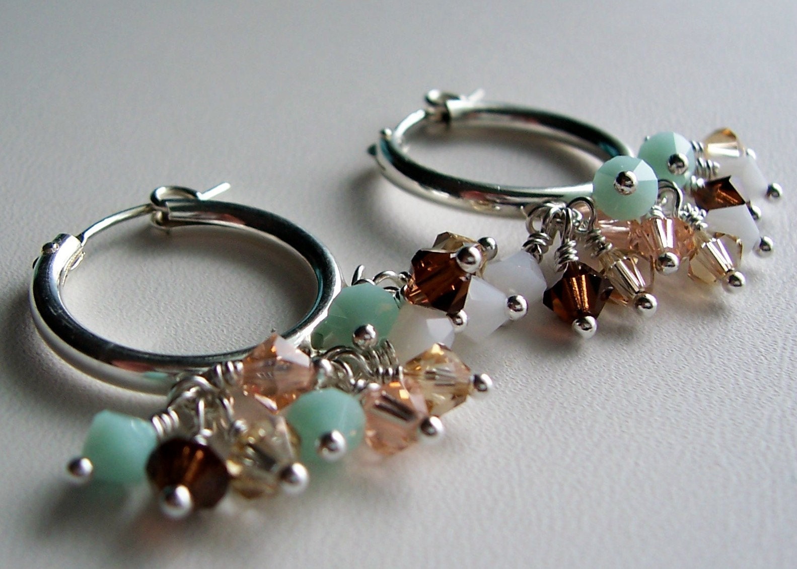 STORE CLOSING SALE - Gelato - Sterling Silver Hoop Earrings with Crystals