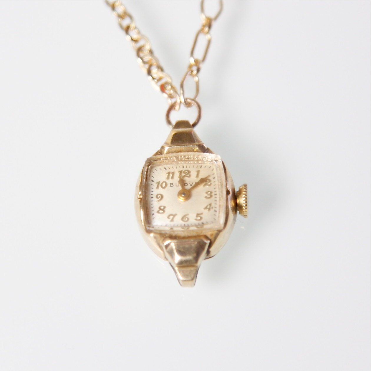 RESERVED Petite Watch Necklace Gold Filled Vintage