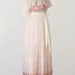 RESERVED Pink and White Long Pleated Floral Meadow Dress
