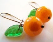 Oranges Earrings - Tangelo - Orange Citrus Fruit Earrings - Like California Cuties Tangerines - polishedtwo