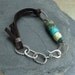Sterling silver Bracelet Chunky Turquoise Funky rustic Nugget