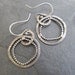 Medium Sterling Silver Hoop Earrings Funky Stamped Dots