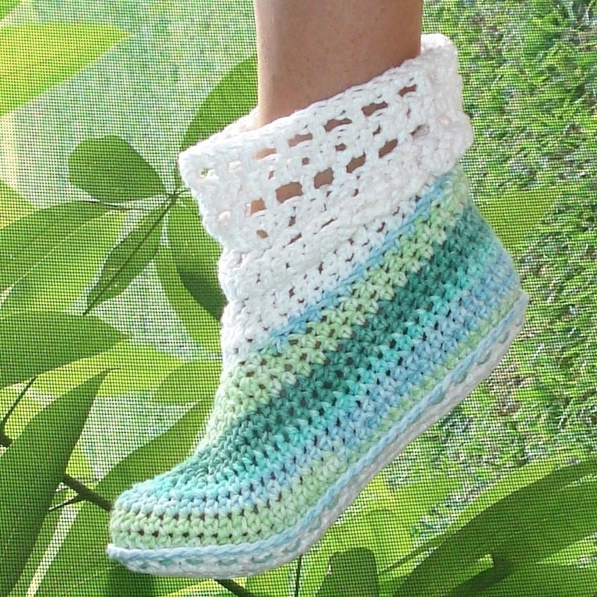 Slippers Crochet Pattern Cuffed Boots Adults and Kids PDF 12