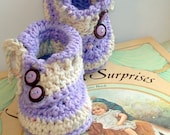 Baby Booties Crochet Pattern Buttons & Bows PDF 6