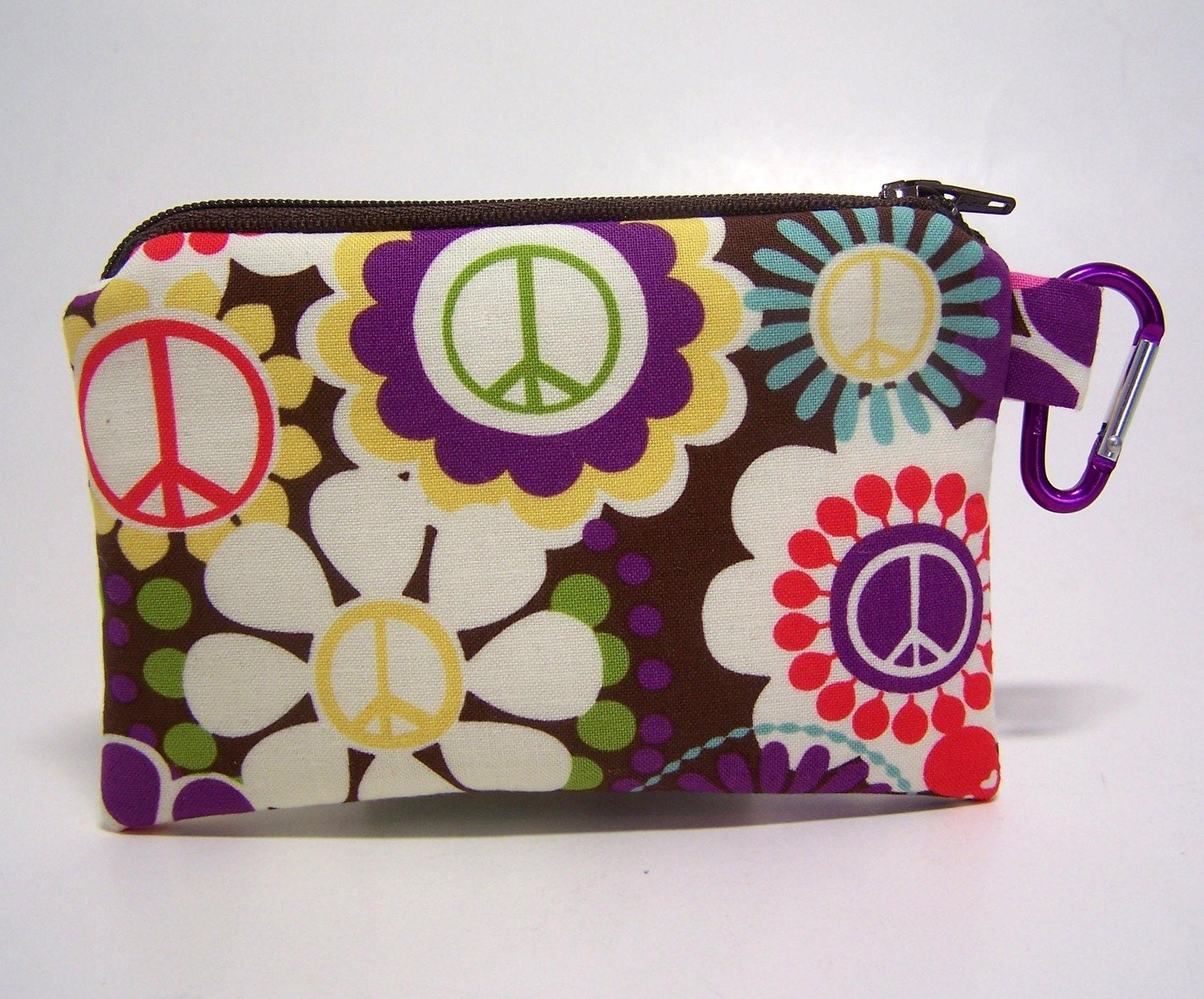 Clip Coin Purse Peace and Flowers