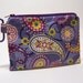Carabiner Coin Pouch Purple Paisley