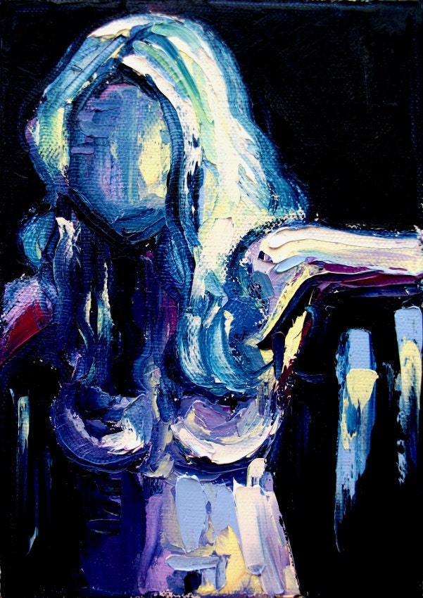 Impasto nude abstract painting by Aja