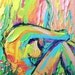 Impasto abstract nude oil painting by Aja