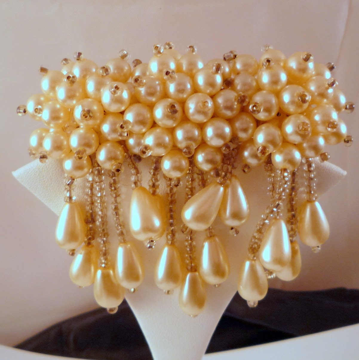 Bridal Pageant Beaded dangles Barrette Hair Clip
